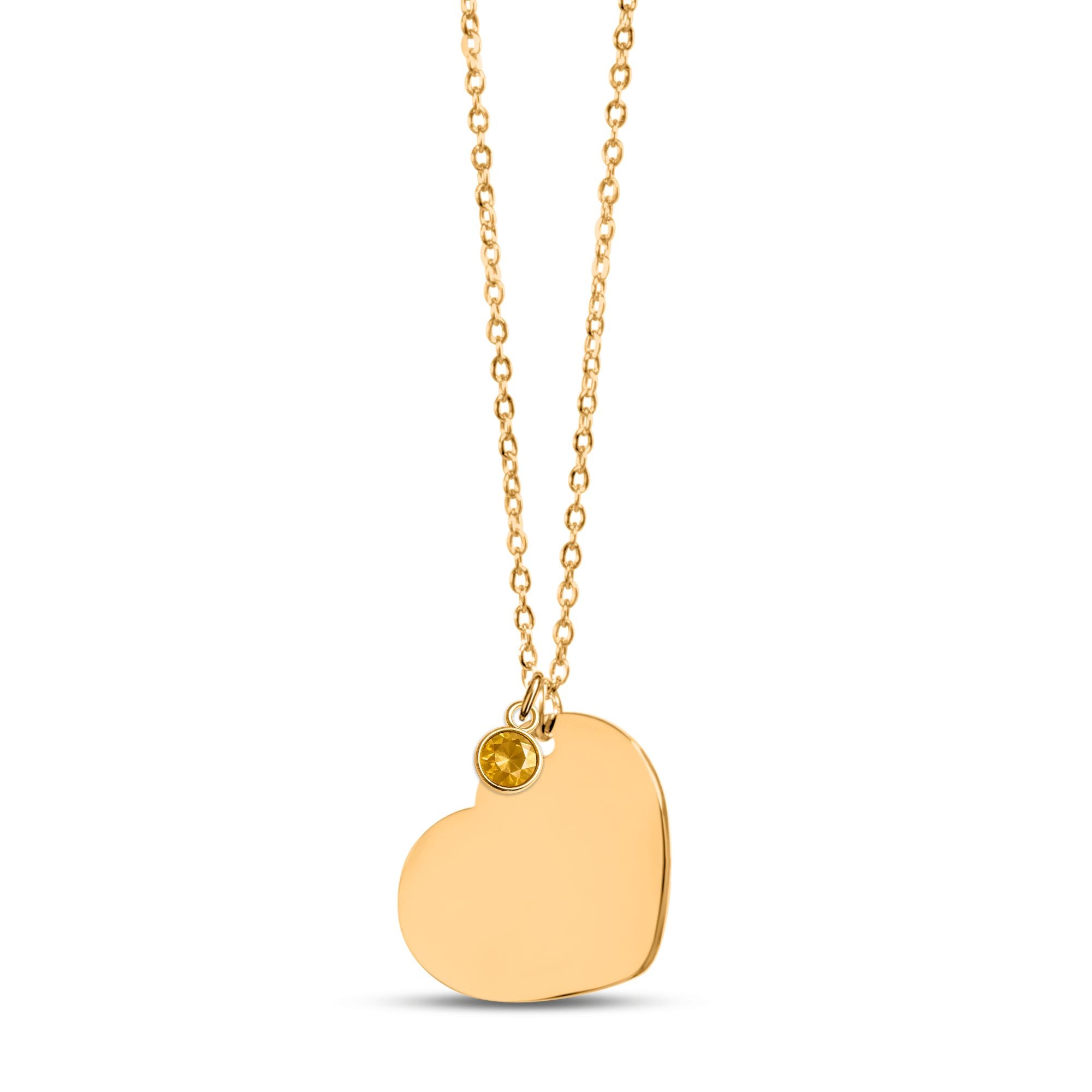 Heart Necklace with Birthstone