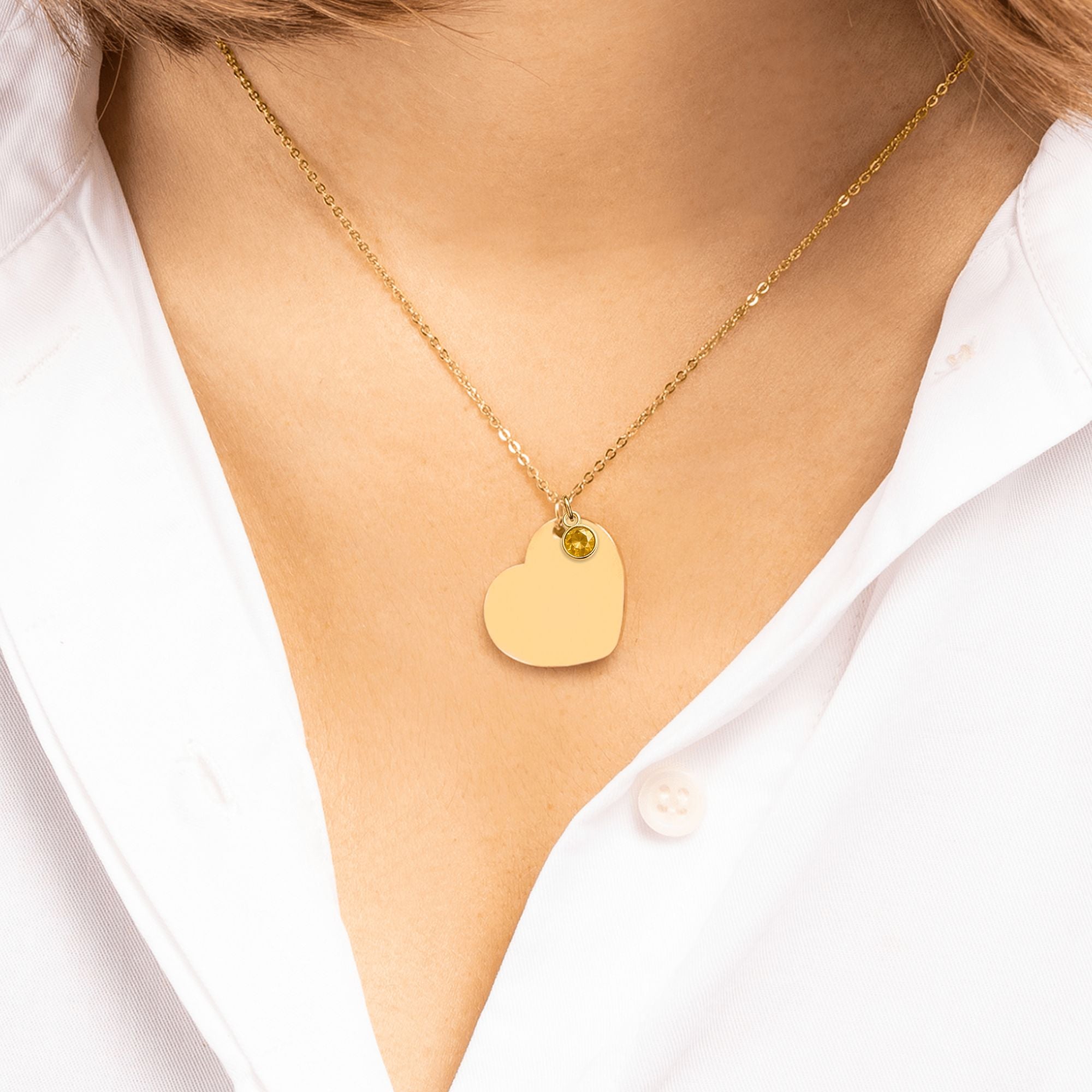 Heart Necklace with Birthstone